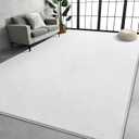 Large Area Rugs for Living Room Bedroom, 4x6 Feet White Rug, Minimalist Modern Shag Rug, Soft Thick Comfy Memory Foam Indoor Carpet, Non-Slip Washable Rug for Boys Girls Dorm Nursery Room Home Decor