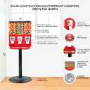 Candy Machine Dispenser Gumball & Candy Vending Machine Supports Large Gum Balls with Coin Operated for Commercial Use Includes Anti Theft Lock Meets FDA Norms