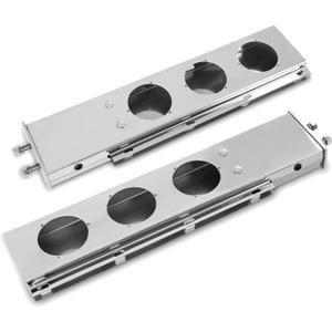 30in Stainless Steel Straight Spring Loaded Mud Flap Hanger 2 1/2in Bolt Spacing Bracket Mudflap Holder with Light Cutouts for Semi Trucks (Round)