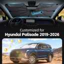 Windshield Sun Shade for Hyundai Palisade 2019-2026 with 360 Rotating Shaft, Custom Fit Umbrella Sunshade for UV Blocking, Interior Heat Protection, Easy Storage