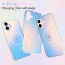ZIYE Iridescent Case Compatible with iPhone 16 Magnetic Cute Fluorescent Laser Design Compatible with Magsafe Scratch-Resistant Shockproof Protective Phone Cover for Women Girls Men