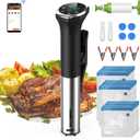 Hobsir Sous Vide Cooker Kit, 1100W Sous Vide Machine with LED, Wifi App Control, Timer, Silence Stainless Steel Immersion Circulator Slow Cooking Machine Sous-vide Kit (MZJ Sous Vide Kit)