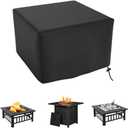 Square Fire Pit Cover for 29-32 Inch Firepit, Heavy Duty Outdoor Patio Fire Pit Table Cover, Gas Fire Pit Cover - Waterproof Dustproof Anti UV and Tear Resistant