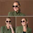 AMOMOMA Retro Rectangle Sunglasses for Womens 90s Y2k Narrow Square Sunglasses Metal Frame Polarized AM6641