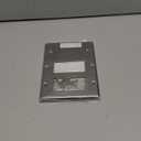 [2 Pack] BESTTEN 3-Gang Combination Metal Wall Plate with hite or Clear Plastic Film, 2-Decorator/1-Blank, Corrosion-Resistant Stainless Steel Outlet and Switch Cover, Brushed Finish