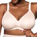 Vanity Fair Women's Full Figure Wireless Bra, Extended Side & Back Smoothing, Lightly Lined Cups up to DDD, Quartz, 38C