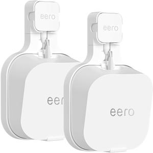 Wall Mount for Eero 7,Outlet Wall Mount Bracket Fits for Eero 7 Dual-Band Mesh Wi-Fi 7 Router,Portable Router Mount with Cable Manage,White (2 Pack)
