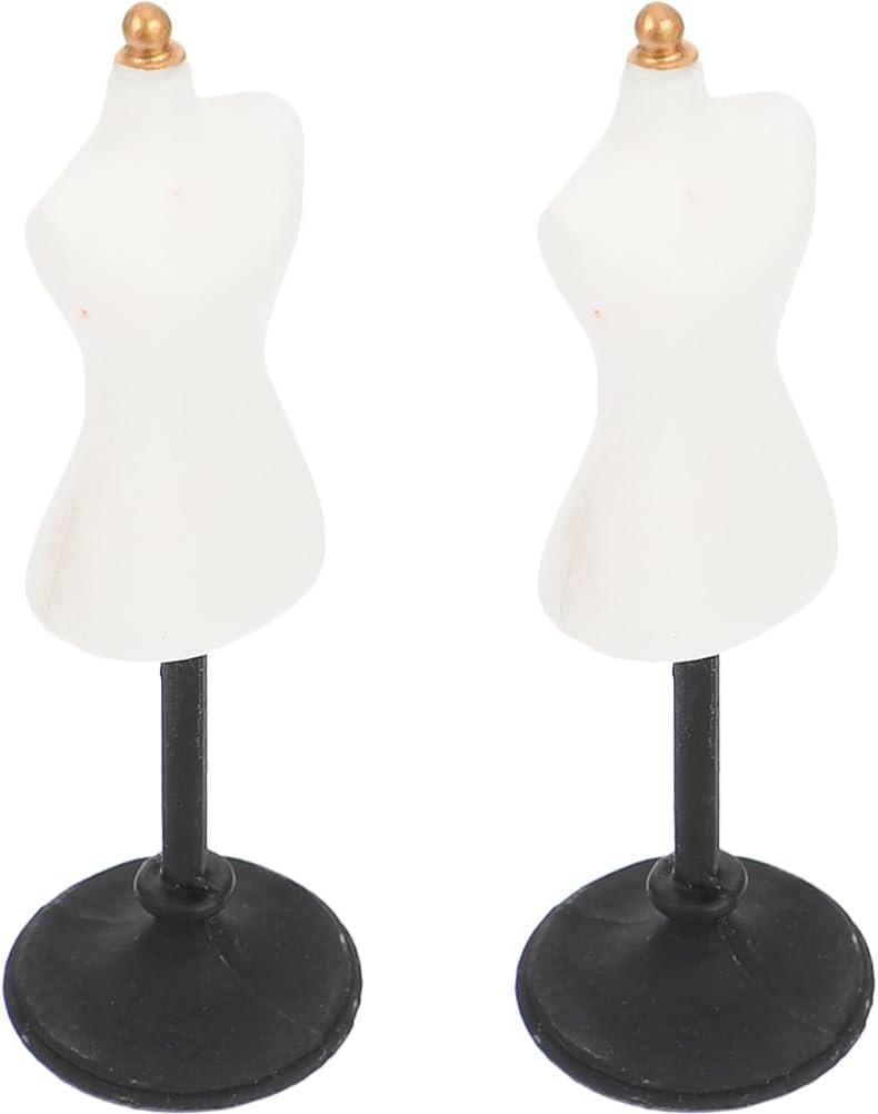 Totority 2pcs Mini Mannequin Doll Dress Display Support Holders for Clothes Adjustable Height for Doll Clothes Showcase Crafting and Retail Display