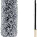 Microfiber Duster for Cleaning with Extension Pole, Extra Long 100 inches Dust Cleaner with Bendable Head, Extendable Car Duster for Cleaning Interior Car, Ceiling Fan, Blinds, High Ceiling, Cobwebs