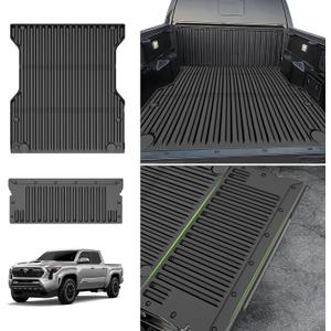 All Weather Truck Bed Mat Compatible with 2024 Toyota Tacoma 5FT - Custom Fit TPE Heavy Duty Bed Liner Tailgate Mat for 2024 Tacoma Truck Accessories (Bed Mat+Tailgate Mat) (2024 tacoma Bed Mat+Tailgate Mat (5FT))