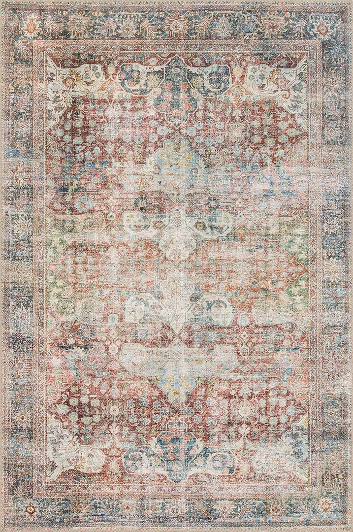 Loloi Loren Collection LQ-14 Brick/Multi 2'-6" x 7'-6" Runner Rug