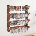 4 Tier Wooden Bracelet Holder Wall-Mounted, Bangle Watch Necklace Display Storage Antique Bracelet Display Jewelry Holder Display Organizer, Brown 4 Tier Wooden Bracelet Holder