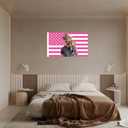 WENWELL Glenn American Flag Tapestry, Pink Powell Cowboy Wall USA Flags, 3x5 Feet, Polyester with Brass Grommets