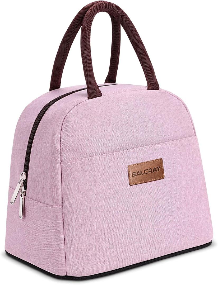 BALORAY Lunch Bag for Women Men Insulated Lunch Box for Adult Reusable Lunch Tote Bag for Work, Picnic or Travel (Pink)