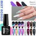 MEET ACROSS 8pcs Cat Eye Gel Nail Polish Set,Soak off UV LED Lamp Gel Nail Polish Cat Eye Gel Set (SET-4, 8pcs) (2 Fl Oz (Pack of 1))
