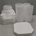 2Pcs White Decorative Roman Wedding Columns 35.4inch Tall Elegant Wedding Roman Column Pillars Set Flower Pot Columns Pedestal for Party Event Garden Outdoor Indoor Decor (2)