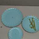 Sweejar 3 Tier Ceramic Cake Stand Wedding, Dessert Cupcake Stand for Tea Party Serving Platter (Turquoise)