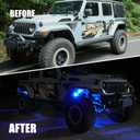 Front and Rear Inner Fender Liners Kit with LED Neon Light for 2018-2026 Jeep Wrangler JL JLU 2/4 Doors Five Star Logo