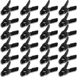 Honeydak 24 Pcs 4 Spring Clamps 1.5 Jaw Opening Metal Spring Clamps Heavy Duty Clips Strong for Woodworking Backdrop Photography Furniture Crafts (All Black)
