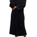 Barefoot Dreams CozyChic Bath Robes for Women and Men, Ultra Soft Plush Robe, Microfiber Bathrobe, Warm & Lightweight Spa Bath Robe with Pockets & Belt, Machine Washable Luxury Loungewear, Black