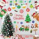 Christmas Wall Decals Stickers 96PCS Removable Large Merry Xmas Wall Decorations Christmas Bathroom Decor Santa Claus Snowman Reindeer Window Clings for Outdoor Indoor