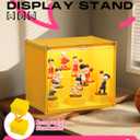 Display Case for Figures & Collectibles, One-Piece Molded Magnetic Door with 3 LED Light Effects, Stackable No Assembly Acrylic Container for Labubu, Action Figures (11.4"x8.1"x10.1") (Black)