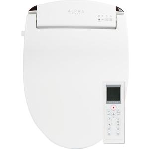 ALPHA BIDET JX2 Elongated Bidet Toilet Seat, White, Endless Warm Water, *NEW* Bowl Mist, LED Light, Quiet Operation, Wireless Remote, Stainless Steel Nozzle, Sittable Lid