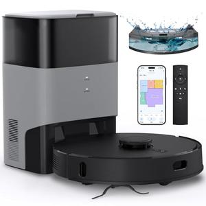 FIXR Robot Vacuum and Mop Combo, Self-Emptying, 60-Day Capacity, Schedule, 180mins Runtime, Home Mapping, Wi-Fi/App/Alexa/Remote, Robotic Vacuum Cleaner for Pet, Hard Floors, Carpet