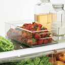 iDesign Stackable Fridge Bin, Clear, Set of 2