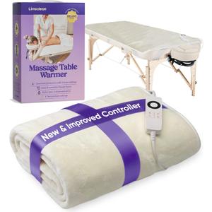Livaclean Massage Table Warmer Heating Pad - 6 Temperature Settings - 71" x 31.5 - Soft Flannel Fleece Spa Bed Warmer - Electric Massage Table Heating Pad