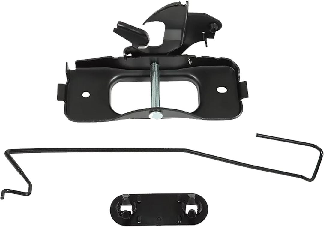3pcs Hood Latch Catch Striker + Hood Safety Latch Catch Rod/Safety Catch Retainer Clip Compatible with Dodge Ram 1500 2500 3500 2002-2010 Replace 55275850AB, 5143056AA, 55275843AB