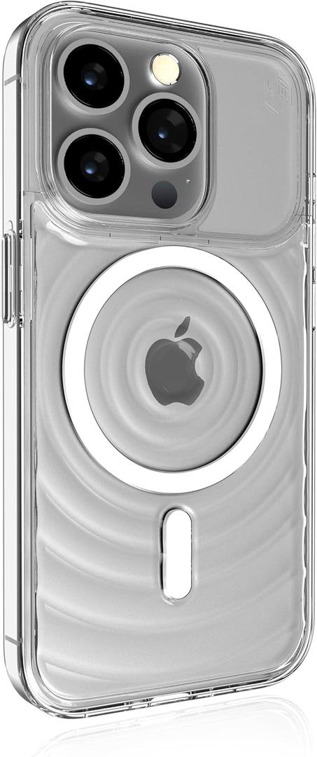 STM Reawaken Ripple MagSafe Case for iPhone 15 Pro Max - Designed to Calm Your Mind - High-Clarity Polycarbonate - Impact Absorbing TPU for Enhanced Drop Protection - Clear