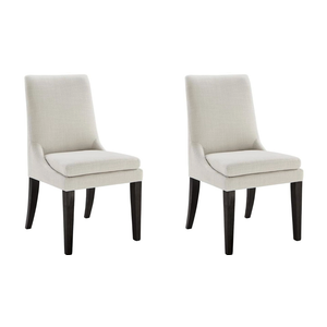 Upholstered Dining Chairs Modern Sidechair Performance Fabric High Back Armlesschair for Diningroom Kitchen,Cream,Set of 2