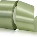 Sage Green Ribbon for Flower Bouquet Sash 2 inch x 25 Yards Dusty Sage Silk Ribbon for Mothers Day Gift Wrapping, Wedding Invitations, Ribbons for Crafts, Hair Bows Making