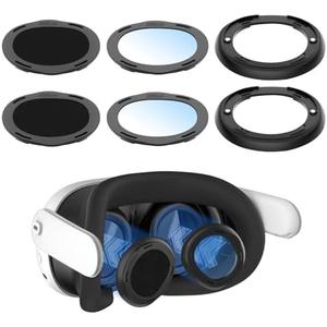 Tyasoleil VR Lens Protector Acessories Kit, Blue Light Blocking Glasses for Meta Quest 3/3S, with Magnetic Alloy Frame and Anti Blue-Light Lens Accessories