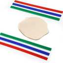 GWHOLE 6Pcs Rolling Pin Guides, Non-Stick Silicone Rolling Pin Ruler Dough Thickness Guides For Dough Cookies Noodles Pizza Baking Strips for Home Kitchen Restaurant