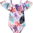 Kanu Surf Girls Peggy UPF 50+ Beach Sport Off Shoulder One Piece Swimsuit Size 12 2 Pack