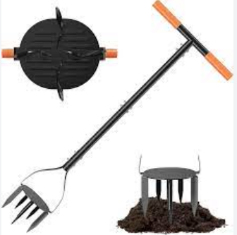 Hand Tiller,Garden Tool with 8 Spikes 40" Non-Slip Rubber Grip,Claw Twist Tiller
