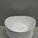 Dingion 12 Pcs Melamine White Serving Bowls 7'' x 5.3'' x 2.7'' 15 oz Oval Serving Dishes for Salad Pasta Fruit Cereal Dishwasher Dipping Ice Cream Dessert Display Garden Tea Camping Party Dinner