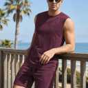 JMIERR Men's Vintage Acid Wash Two Piece Set Tank Top and Shorts