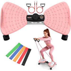 RELIFE Waist Twister Machine Exercise, Ab Twist Board With Digital Monitor, 20db Quiet, 300lb Capacity Anti-Slip Base For Home Gym, Belly Fat Workout For Women & Men (pink)