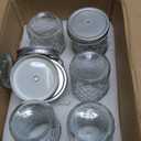 VERONES Wide Mouth Mason Jars 22 oz, 22 OZ Mason Jars Canning Jars Jelly Jars With Wide Mouth Lids, Ideal for Jam, Honey, Wedding Favors, Shower Favors, 6 PACK,EXTRA 6 Lids with Straw Hole