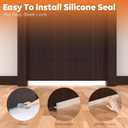 T-Shaped Silicone Door Weather Stripping for Side, 1.97 in x 40 Ft Door Draft Stopper Shower Seal Strip for Door Frame & Windows and Shower Sweep Gaps(White)