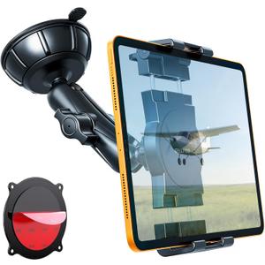 OHLPRO Tablet Holder for Pilot Aircraft Windshield, Anti-Vibration Suction Cup Aviation Mount, Fits 5-13" iPad Pro 12.9, Mini 6, Air & Thick Cases, Heavy Duty for Car Dashboard, Cockpit, Truck