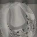 Cowboy Hat with Bandana - Feather Boa Cowgirl Hat for Women & Men,Bachelorette Party Halloween Dress-Up (Pure White)