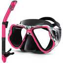 Greatever Dry Snorkel Set,Panoramic Wide View,Anti-Fog Scuba Diving Mask,Professional Snorkeling Gear for Kids