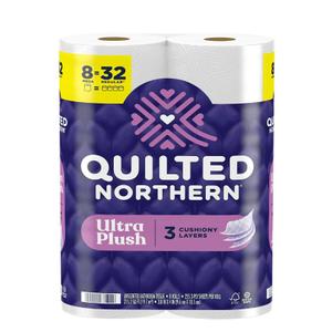 Quilted Northern Ultra Plush Toilet Paper, 3-Ply Mega Rolls, 8 ct