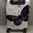 InUSA Butterfly Print Luggage with Spinner Wheels | Durable Lightweight Hardside Suitcase | Travel Bag with Handle and Trolley | 20 Inch Carry-On Spinner Luggage
