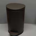 TIPGO Small Trash Can with Lid Soft Close, 4.5 Liters / 1.2 Gallon Bathroom Garbage Can, Mini Step Trash Bin, Stainless Steel Wastebasket for Bathroom, Bedroom, Office (Brown)