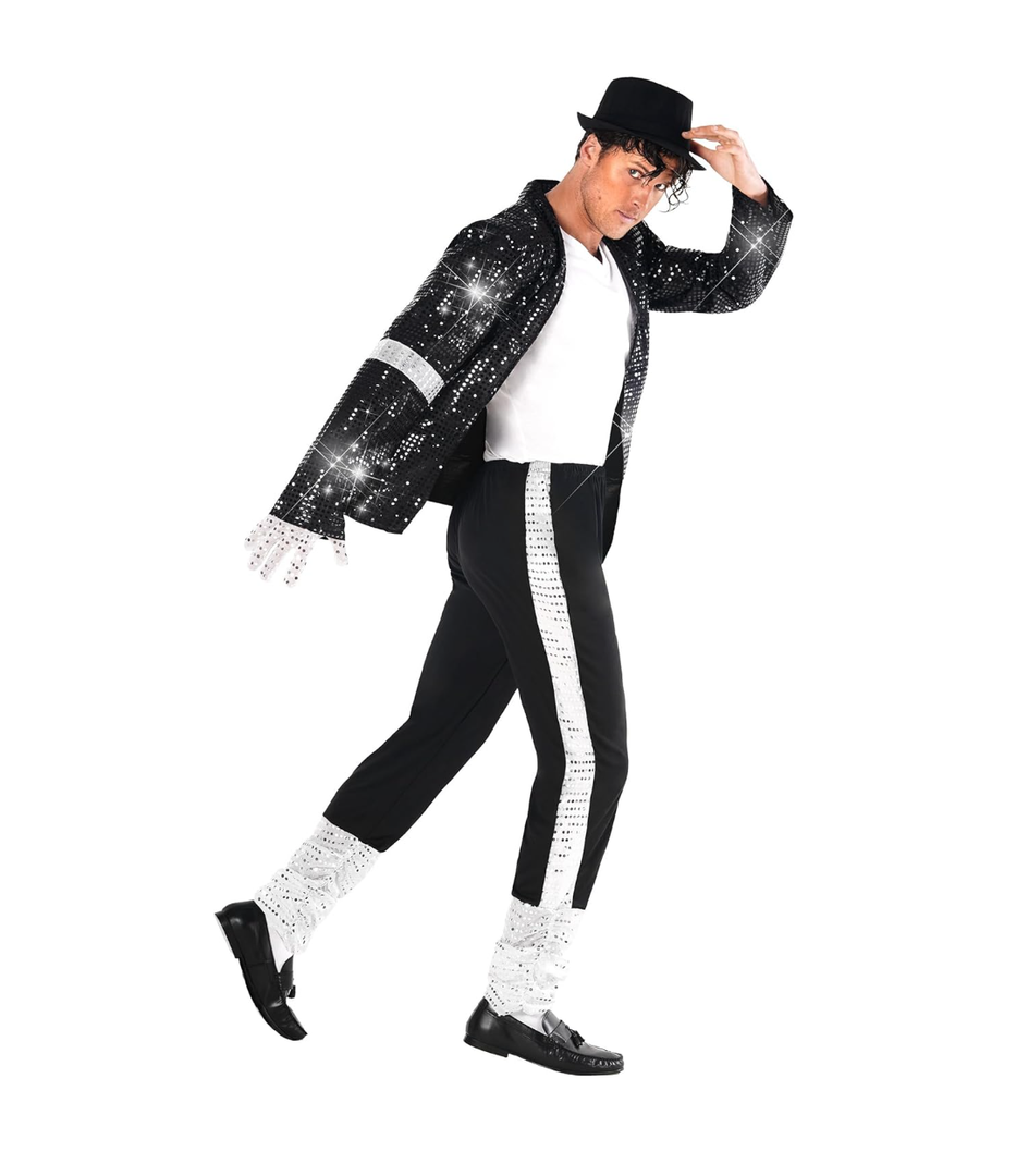 Morph Popstar Costume 80s Men’s Costume 90s Retro Outfit Halloween Dress Up Party Wear, XL